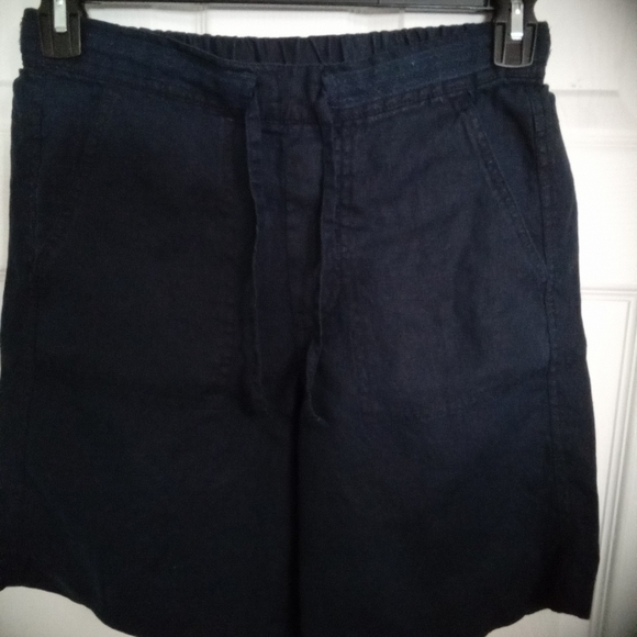 Women's Orvis Navy Blue Linen Shorts Size Small - Picture 1 of 8